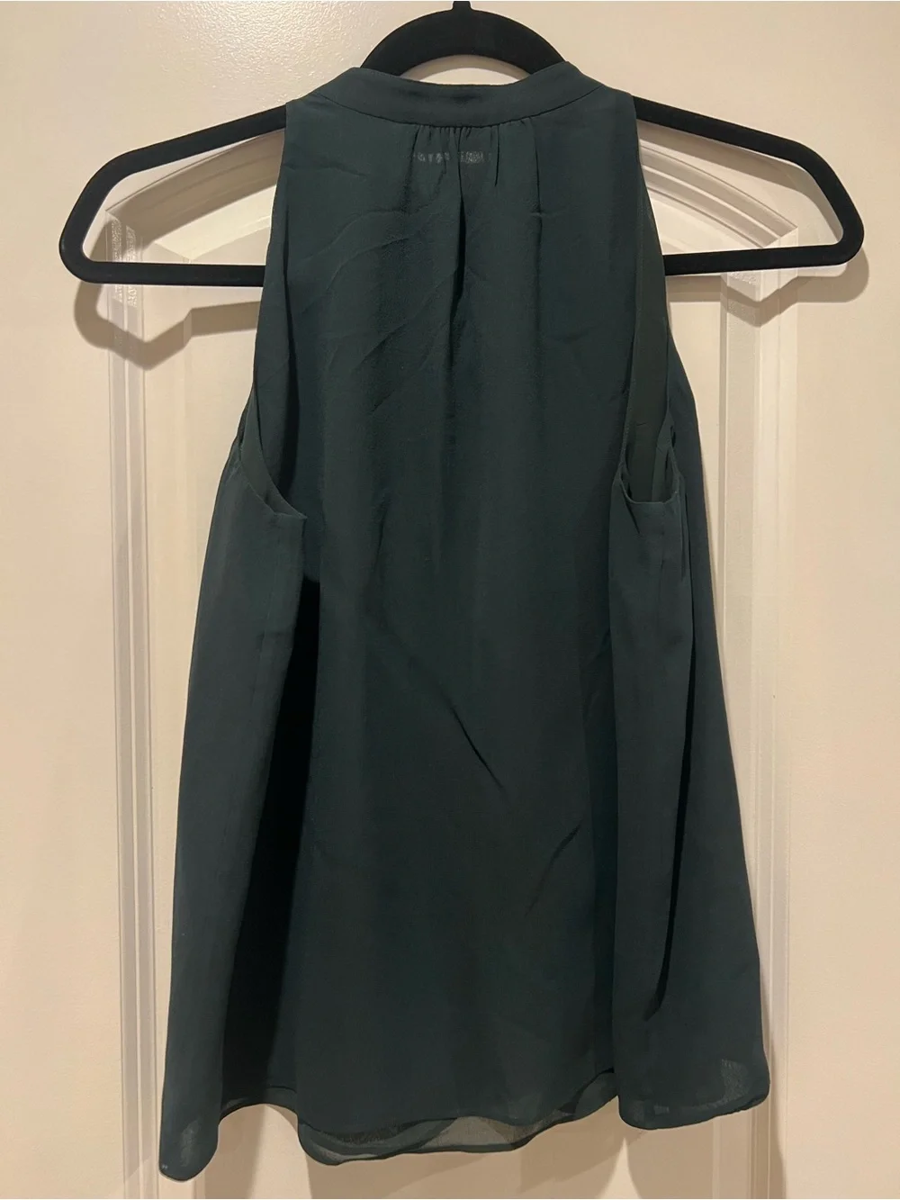 Tory Burch Dark Teal One-Shoulder Ruffle Halter Top